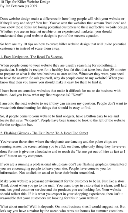 Product picture 10 Tips For A Killer Web Design..