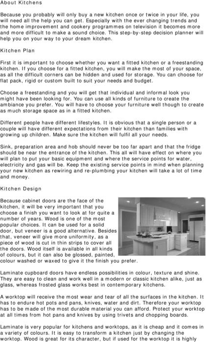 Product picture DIY. About Kitchens.