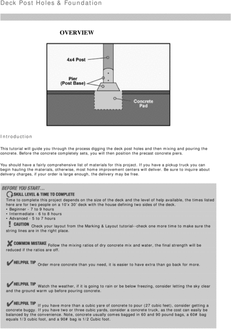 Product picture DIY. Deck Post Holes.
