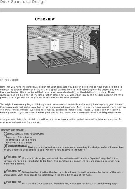 Product picture DIY. Deck Structural Design.