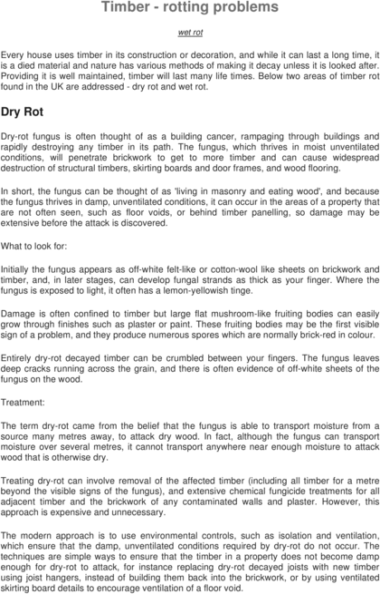 Product picture DIY. Treating Dry Rot & Wet Rot.