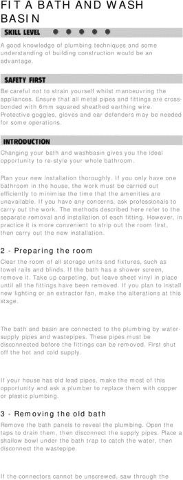 Product picture DIY. Fit A Bath And Wash Basin.