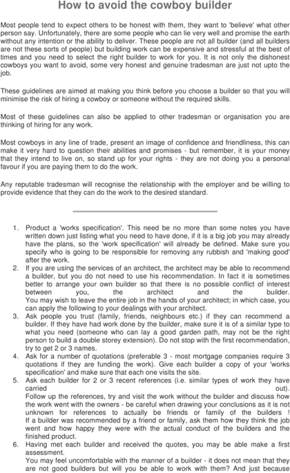 Product picture DIY. How To Avoid The Cowboy Builder.