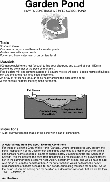Product picture DIY. How To Construct A Simple Garden Pond.