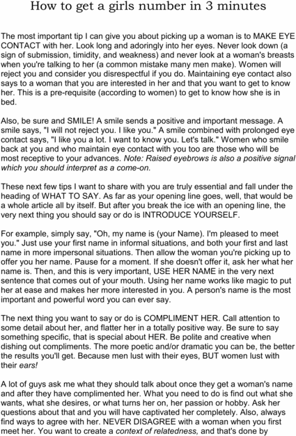 Product picture How To Get A Womans Number In 3 Mins.