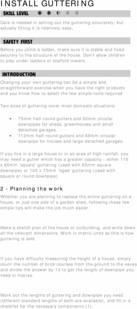 Product picture DIY. Install Guttering.